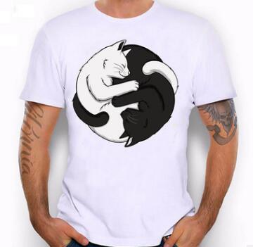 new T-shirt short sleeve T-shirt, black and whitedesign, digital animal white girl T-shirt