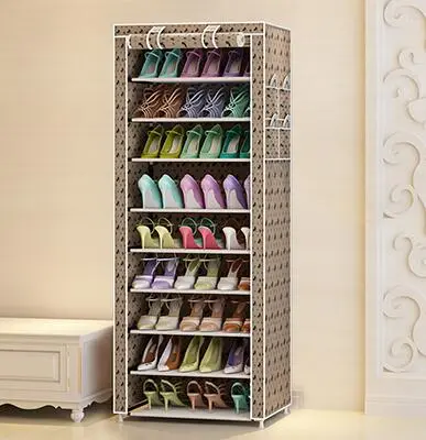 Actionclub Oxford Cloth Minimalist Multi functional Dustproof Shoe Cabinet Shoes Racks 10 Layer 9 Grid Shoe Organizer Shelf - Shop at LoveMi