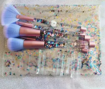 Maiden 7 makeup brushes, blue hair pink crystal shank make up suit diamond series makeup brush - Shop at LoveMi
