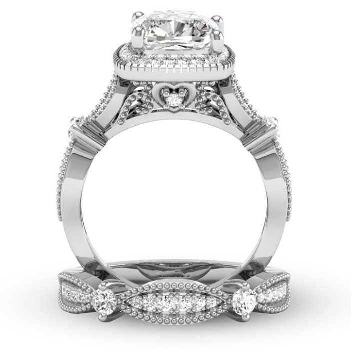 European and American hot leaf Princess Silver Ring