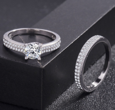 Lily Korean version of the micro-set ring diamond engagement ring female couples girlfriends love as the past ring