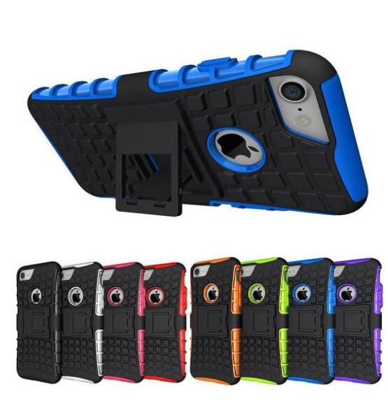 Funda resistente pesada con soporte plegable para celular