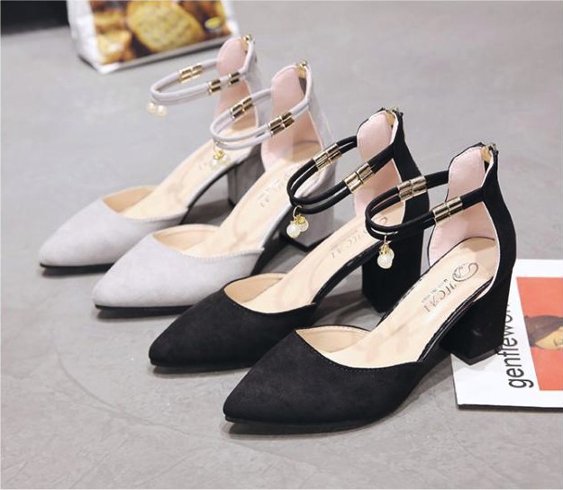 Thick with high-heeled baotou women's shoes after the package with frosted side air sandals low to help single shoes summer new women's shoes