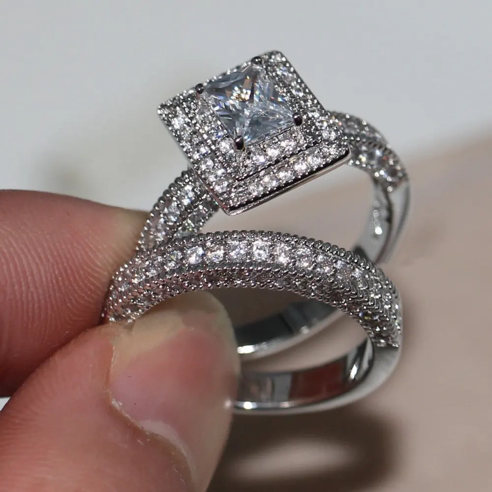 Wish Zircon Ring High-end Hot Jewelry Popular Luxury Double-layer
