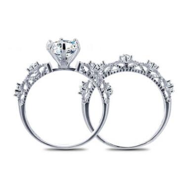 New ring Korean version of the hollow fashion inlaid zircon diamond ring