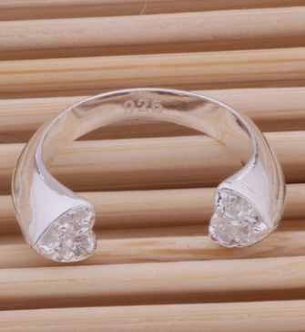 Silver plated ring Korean version of diamond-studded opening ring 925 sterling silver