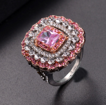 Square Diamond Rhinestone Crystal Ring