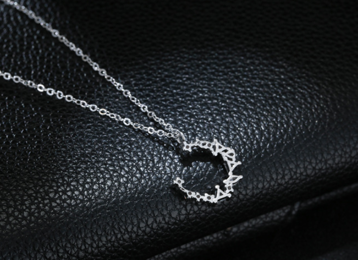 Drill Irregular Crescent Temperament Moon Clavicle Chain Female S925 Sterling Silver Necklace Wild Sterling Silver Jewelry