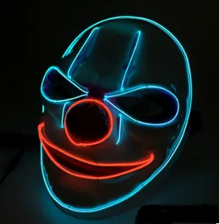 LED Mask Illuminated Glowing Joker for Costume Halloween Rave
