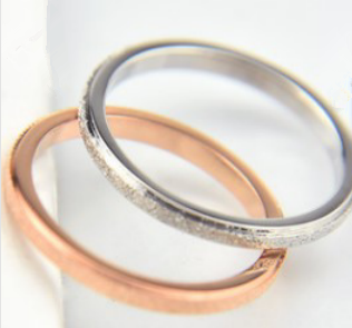 Titanium steel frosted fine ring joint ring couple ring