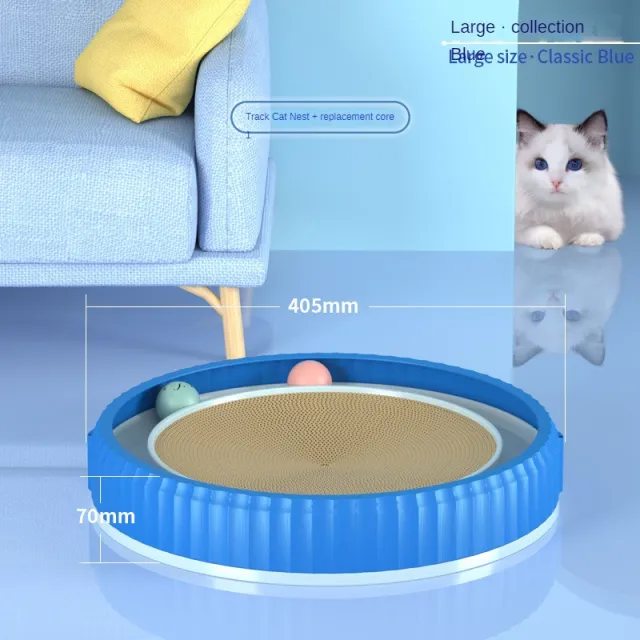 NEW Round Cat Scratching Board Wear resistant Anti scratch Claw Grinder Furniture Protector Pet Products Navy Blue - Shop at LoveMi