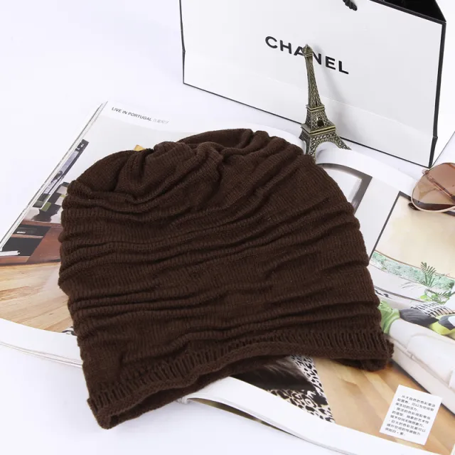 Korean version of the hat autumn and winter new sets of women's hats knitted sweaters hats outdoor knit hat hip hop hat Brown - Shop at LoveMi