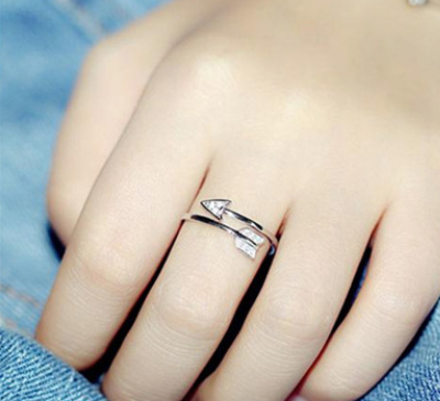 hot new arrow light plate ring simple adjustable female tail ring jewelry