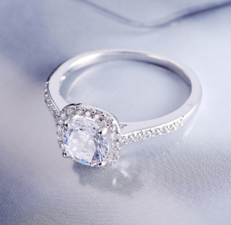 Korean classic fashion ladies ring inlaid with AAA zircon bride wedding accessories