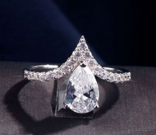 Simple creative Korean version of the water ring ring Female inlaid AAA zircon Fashion versatile jewelry
