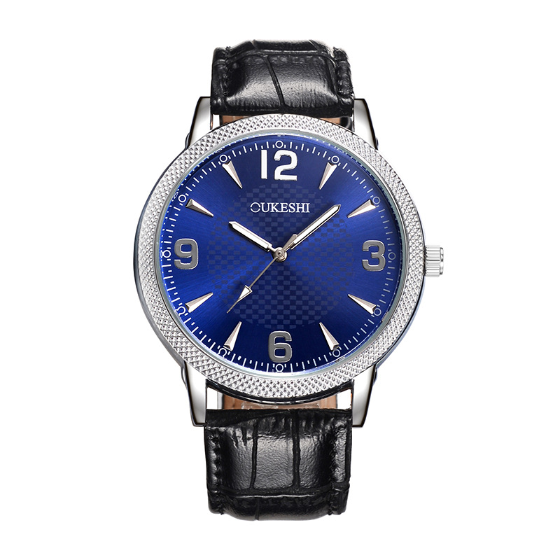 OUKESHI okshishi fashion simple sword nail plaid belt waterproof quartz men's watch
