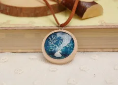Handmade Wood Glass Deer Necklaces - View 1