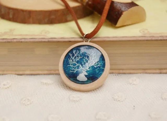 Handmade Wood Glass Deer Necklaces - Shop at LoveMi