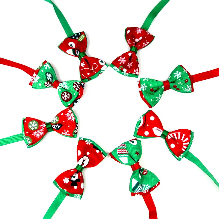 Cute Christmas Pet Supplies Handmade Ribbon Dog