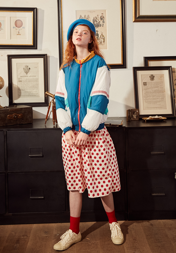 Stitching Japanese loose sun protection jacket student female spring and autumn sports wind