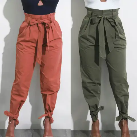 CALOFE Summer Autumn Loose Bow Ruffle Women Pants Casual