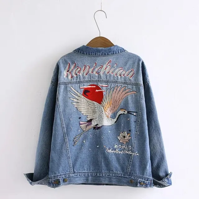 autumn behind the crane crane loose BF wind denim jacket short jacket female - Shop at LoveMi