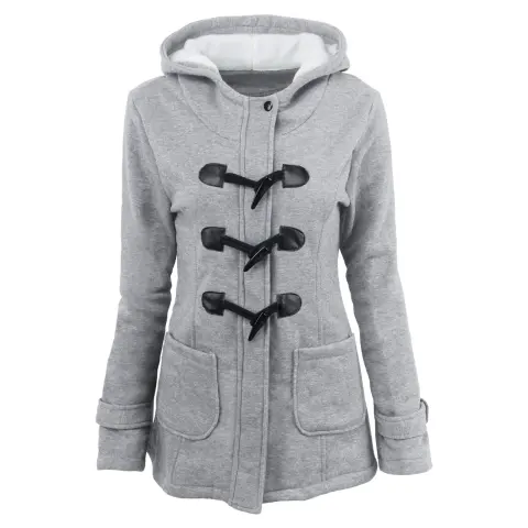 Warm Winter Fur Collar Jackets Women New Horn Button