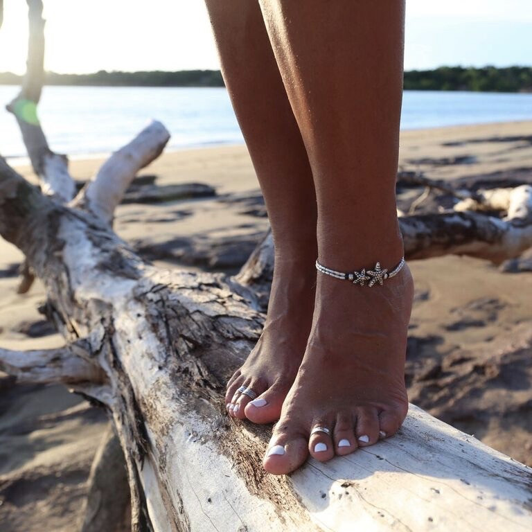 Vintage Starfish or Beads Anklet