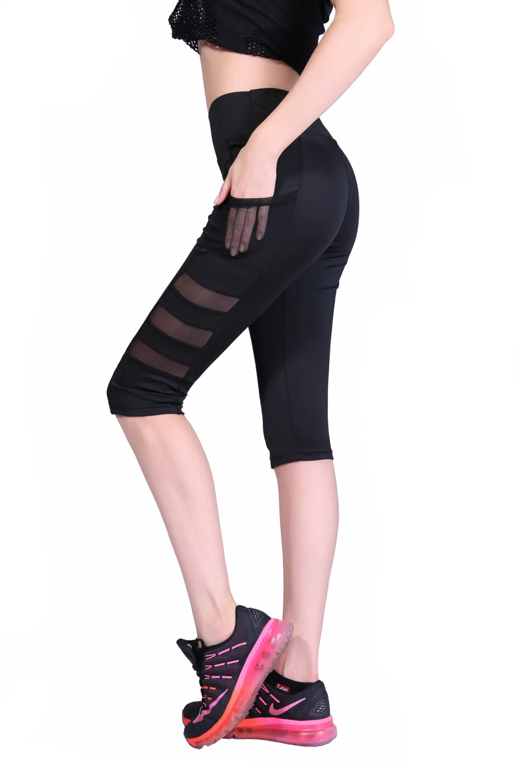 helisopus women in quick drying high waist pants pocket, elastic mesh sports leisure fitness that hot pants leggings - Helisopus Women In Quick Dryin