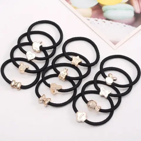 Korea Rubber Band Head Hair Accessories High Elastic Plating