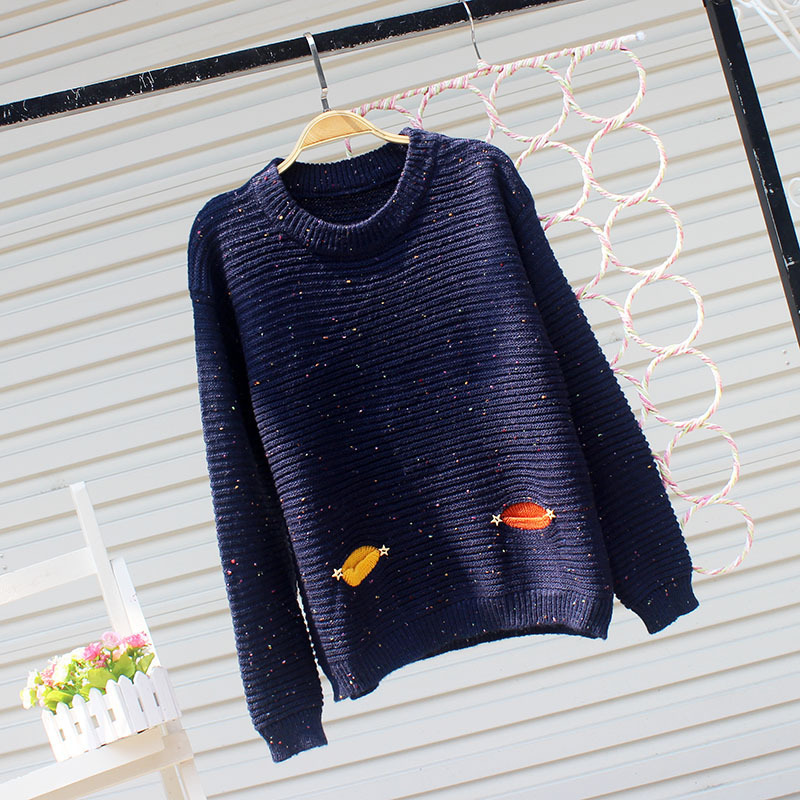 Round necktie owl Jersey jacket sweater