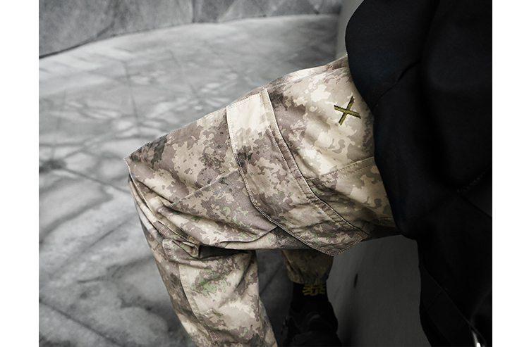 Loose straight camouflage dead fly beam pants men's tide brand performance wind casual pants hip hop overalls