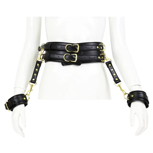 Men's And Women's Fashion Leather Handcuffs Girdle Tool Black - Shop at LoveMi