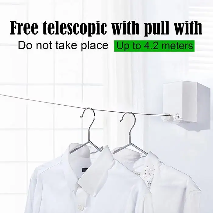 Invisible Tendedero Ropa Wall Hanger Retractable Indoor Clothes Magic