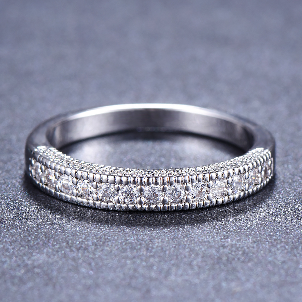 Micro-inlaid zircon ring wedding fashion jewelry