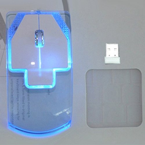 Creative Ultra-thin Transparent 2.4GHz Wireless Optical Luminous Mouse for PC Laptop 3