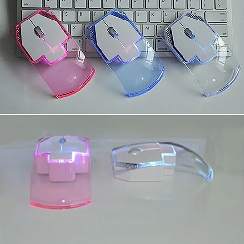 Creative Ultra-thin Transparent 2.4GHz Wireless Optical Luminous Mouse for PC Laptop – image 2