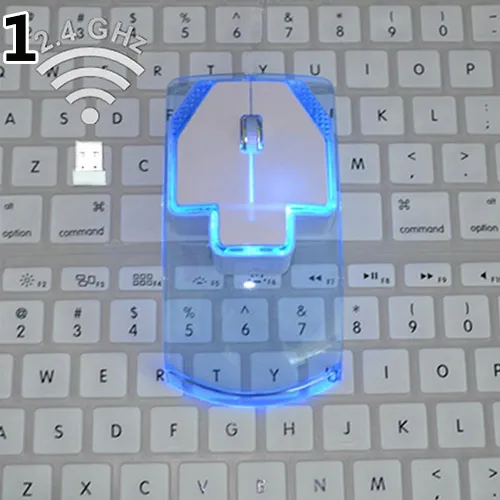 Creative Ultra-thin Transparent 2.4GHz Wireless Optical Luminous Mouse for PC Laptop – image 6