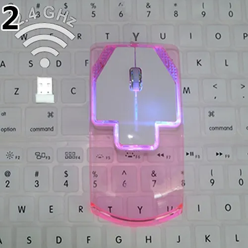 Creative Ultra-thin Transparent 2.4GHz Wireless Optical Luminous Mouse for PC Laptop – image 7
