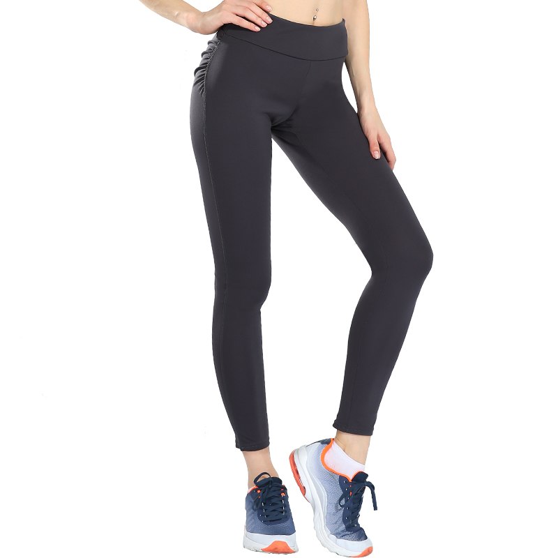 Autumn and winter new women's sports running trousers high waist pleated breathable tight high waist yoga pants Grey - Shop at LoveMi