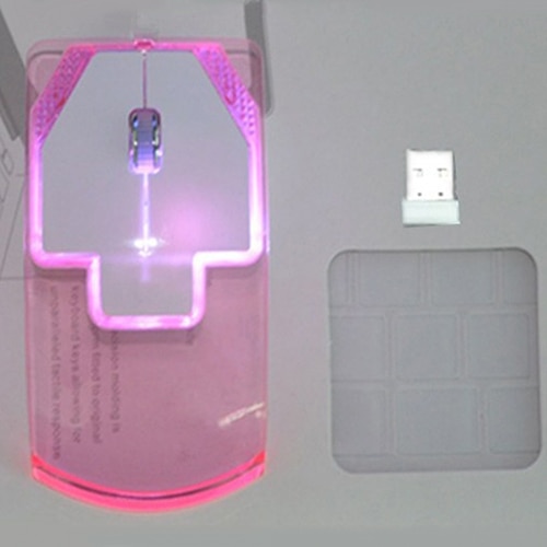 Creative Ultra-thin Transparent 2.4GHz Wireless Optical Luminous Mouse for PC Laptop 4