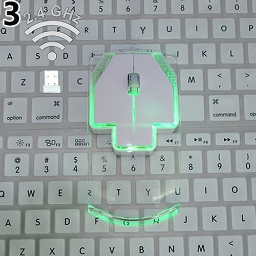 Creative Ultra-thin Transparent 2.4GHz Wireless Optical Luminous Mouse for PC Laptop 5