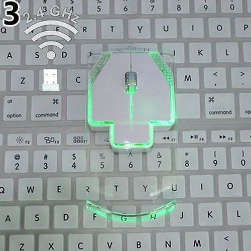 Creative Ultra-thin Transparent 2.4GHz Wireless Optical Luminous Mouse for PC Laptop – image 5