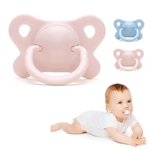 Pacifier Sleeping Baby Newborn Silicone Super Soft Flat Head