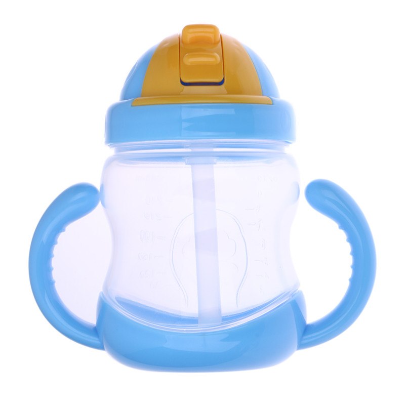 280ml Cute Baby Cup Kids Children Learn Feeding Drinking Water Straw Handle Bott - Picture 4 of 8