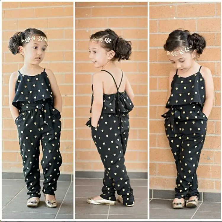 Fashion Summer Kids Girls Clothing Sets Cotton Sleeveless Polka