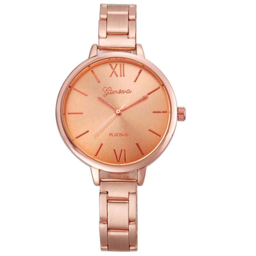 Geneva Fine Strip Steel Alloy Watch Quartz Watch Ladies Watch