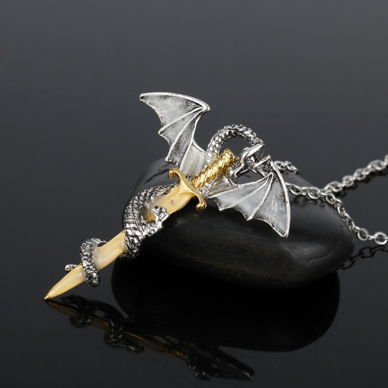 Pterosaur golden sword luminous alloy necklace