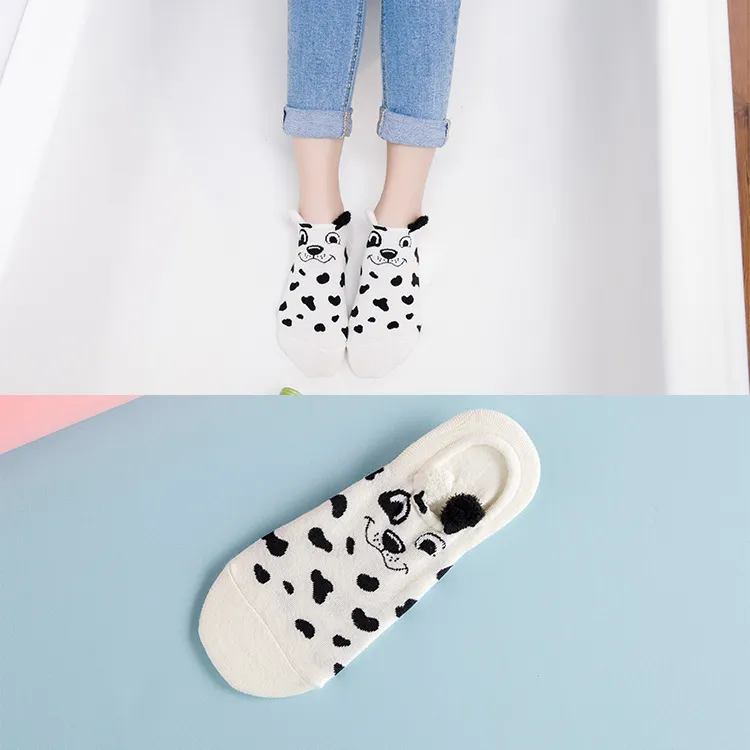 Cartoon cute cotton female socks - Irregular Dog