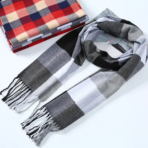 Cashmere Warm Fashion Plaid Ladies Bib